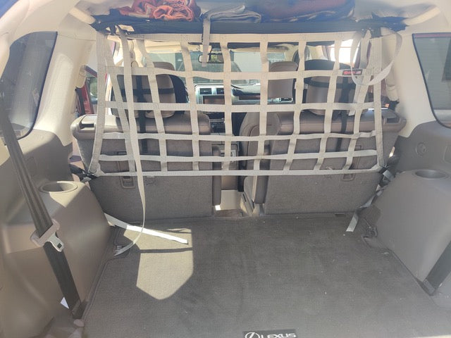 2010 - 2023 Toyota Land Cruiser Prado (J150) Behind 2nd Row Seats Rear Upper Half Barrier Divider Net-Raingler