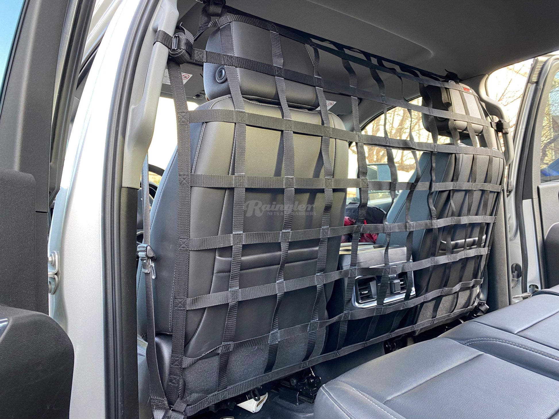 2014 - Newer Chevrolet Silverado 1500 Crew Cab / Double Cab Behind Front Seats Barrier Divider Net