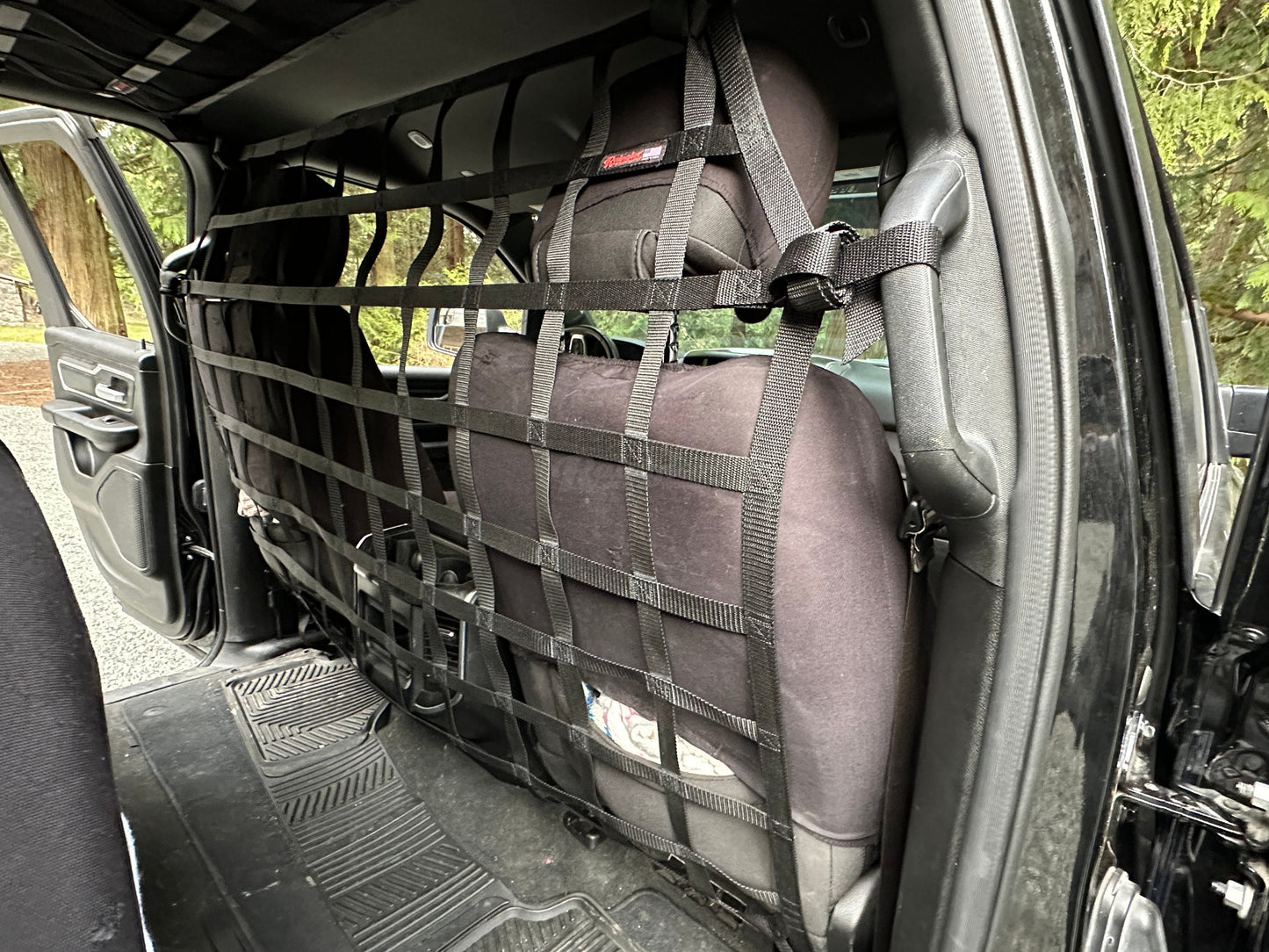 2019 - Newer RAM Truck 5TH GEN QUAD AND CREW CAB Behind Front Seats Barrier Divider Net-Raingler
