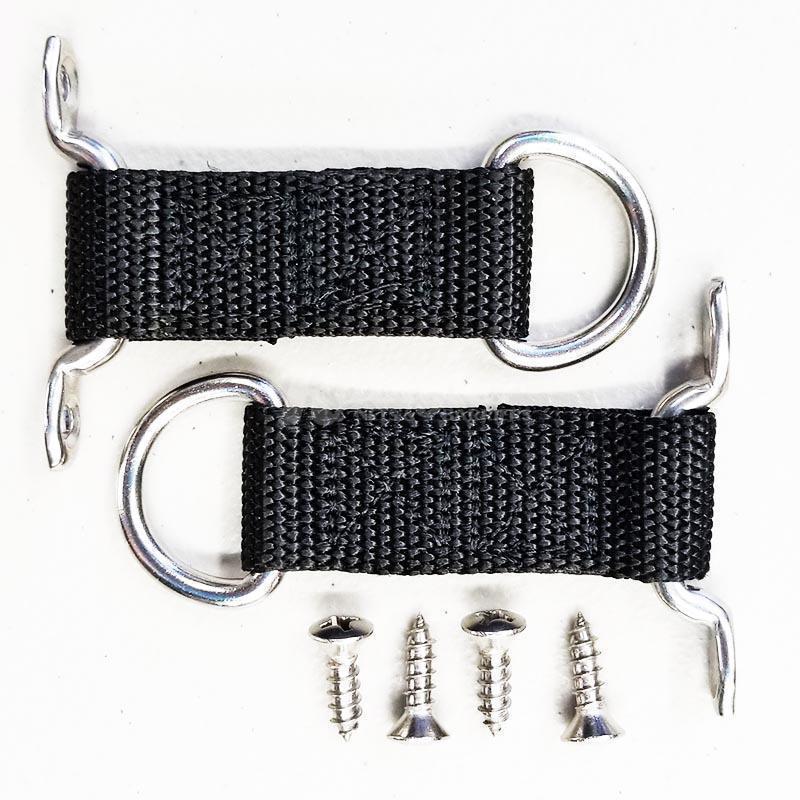 C100 Stainless D-Ring Strap Set for Cargo Nets or Anchors-Raingler