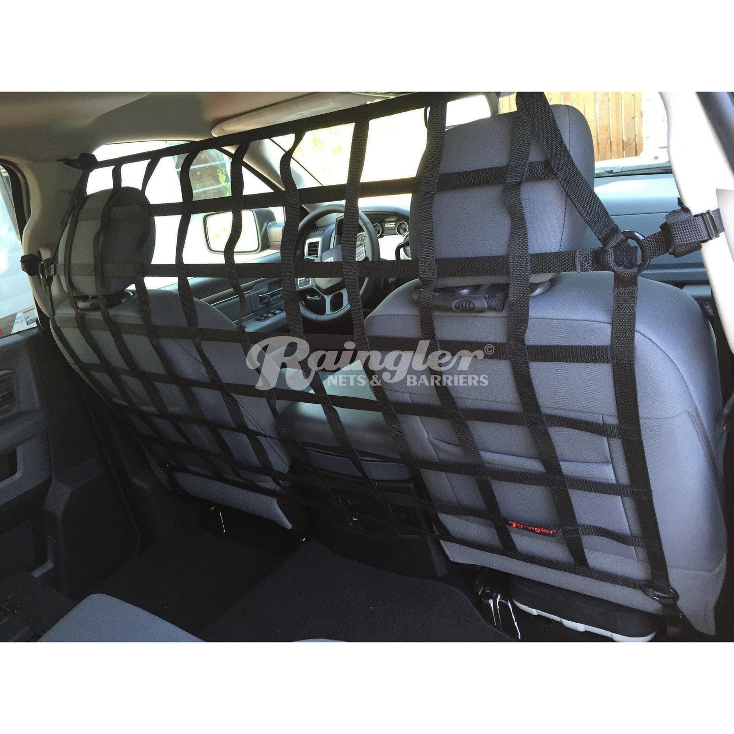 1997 - 2014 Ford F150 / Raptor Super Duty Crew Cab Behind Front Seat Barrier Divider Net-Raingler