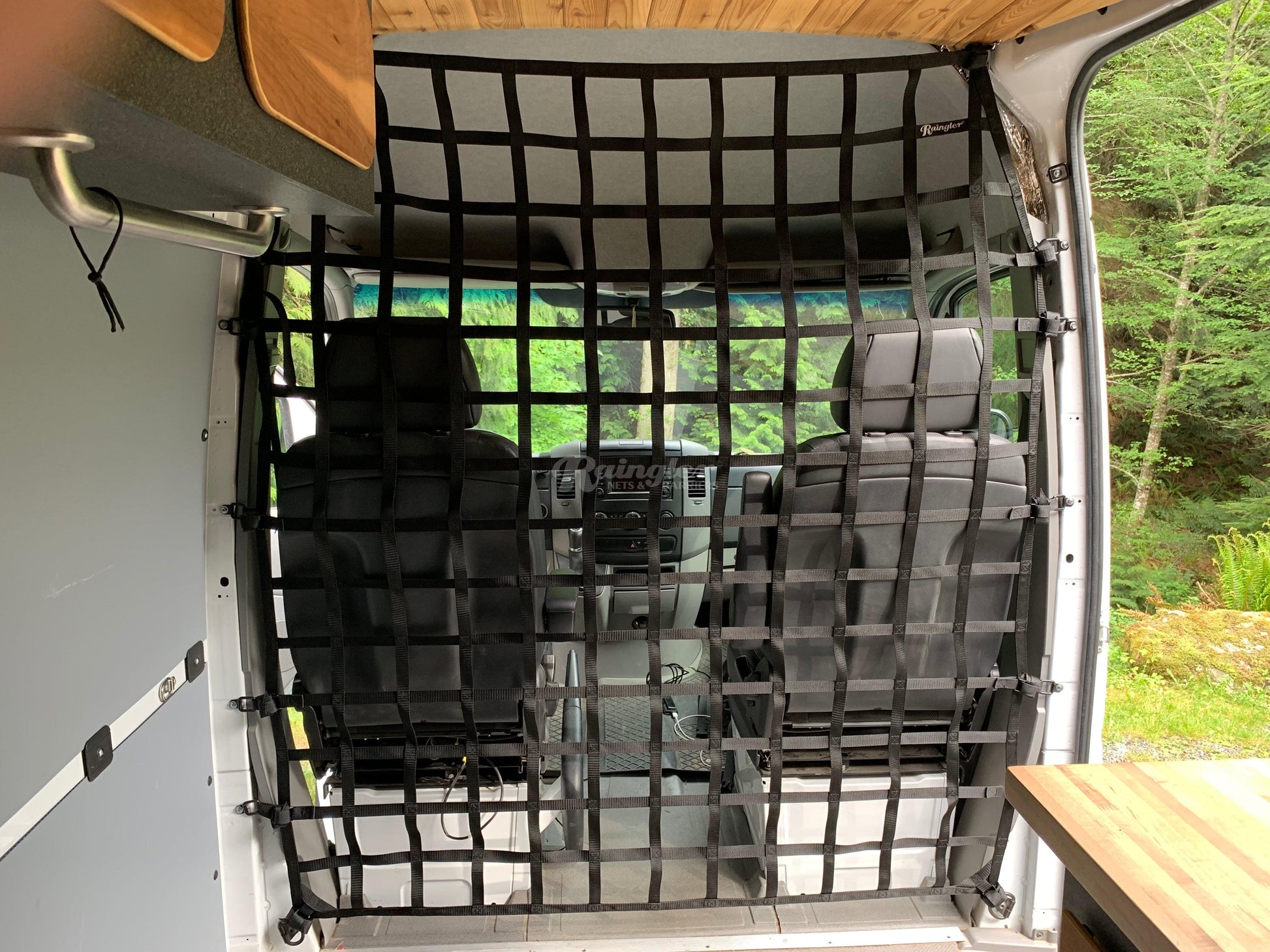 2013 - Newer Ford Transit 15 Mid Height Roof Model Passenger / Cargo Van Barrier Divider Net-Raingler