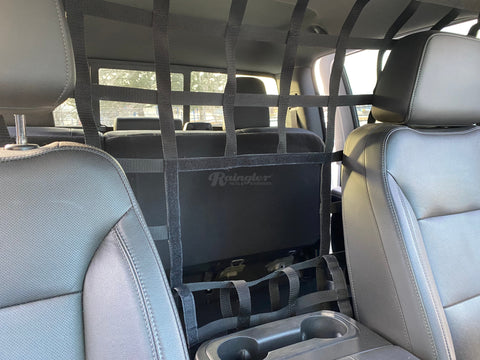 2015 - Newer Chevrolet Silverado 2500 / 3500 Crew Cab / Double Cab Behind Front Seats Barrier Divider Net-Raingler