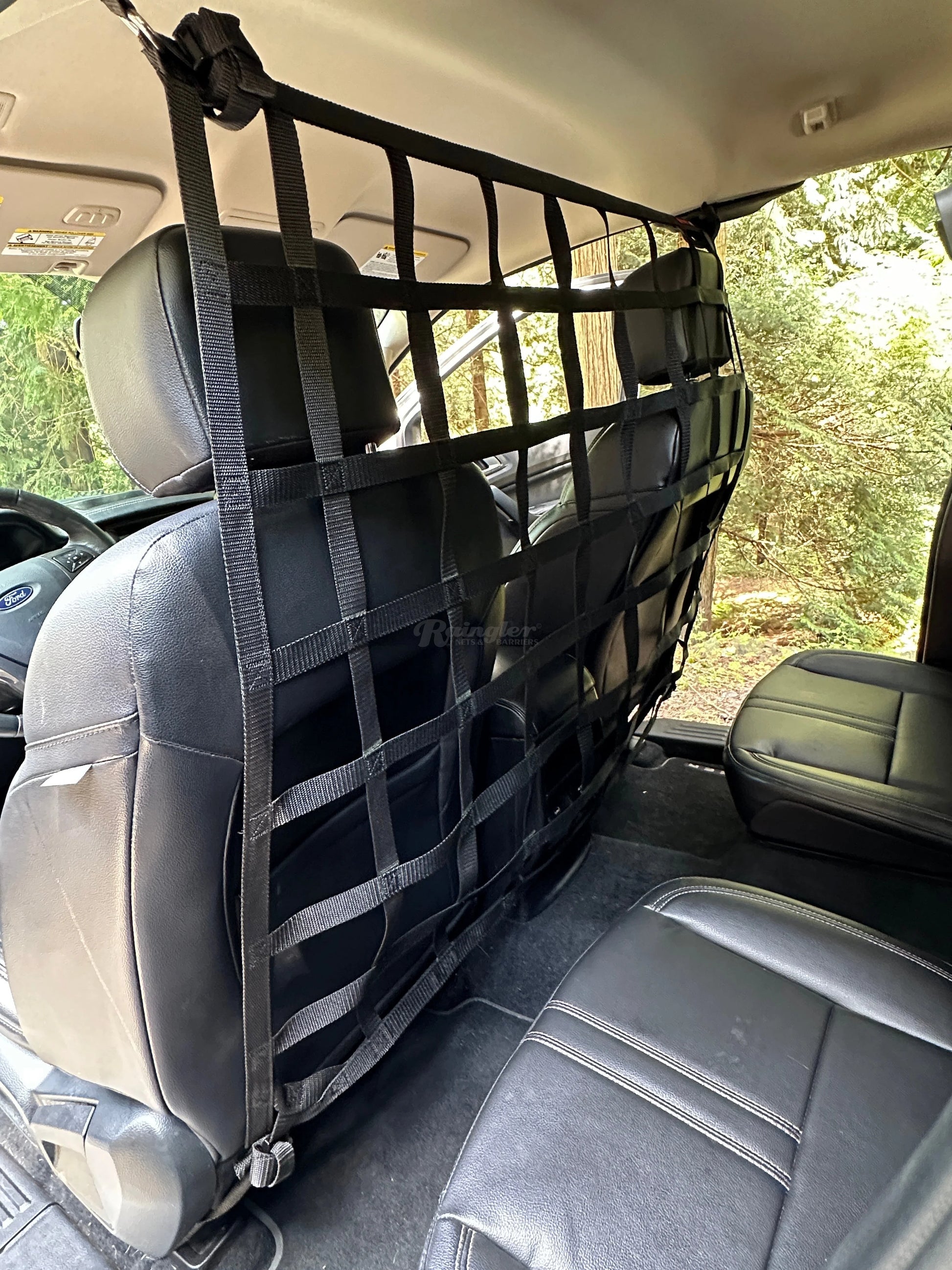 2015 - Newer Ford F150 / Raptor Extended Cab Behind Front Seat Barrier Divider Net-Raingler