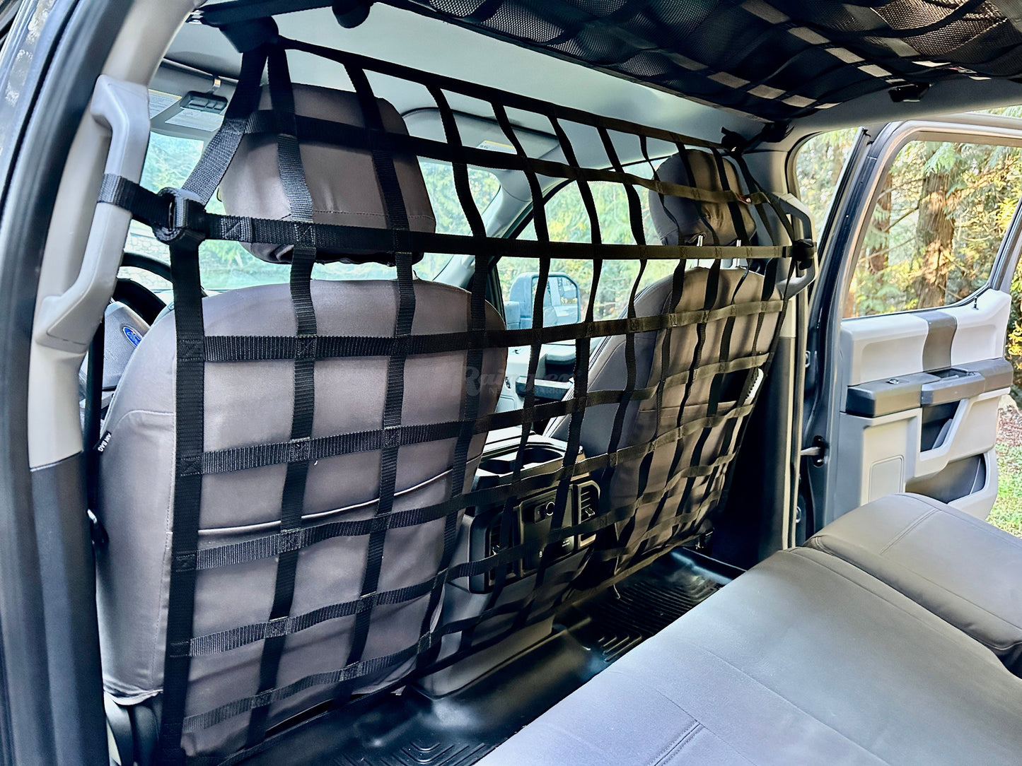 2015 - Newer Ford F150 / Raptor Regular Cab / Crew Cab Behind Front Seat Barrier Divider Net-Raingler