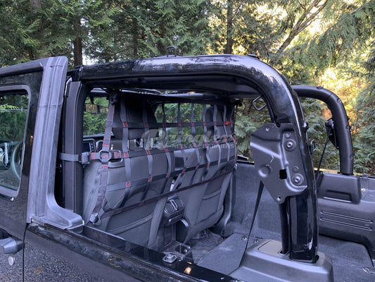 2018 - Newer Jeep Wrangler JL / JLU 2 or 4 Door Behind Front Seats Upper Barrier Divider Net-Raingler