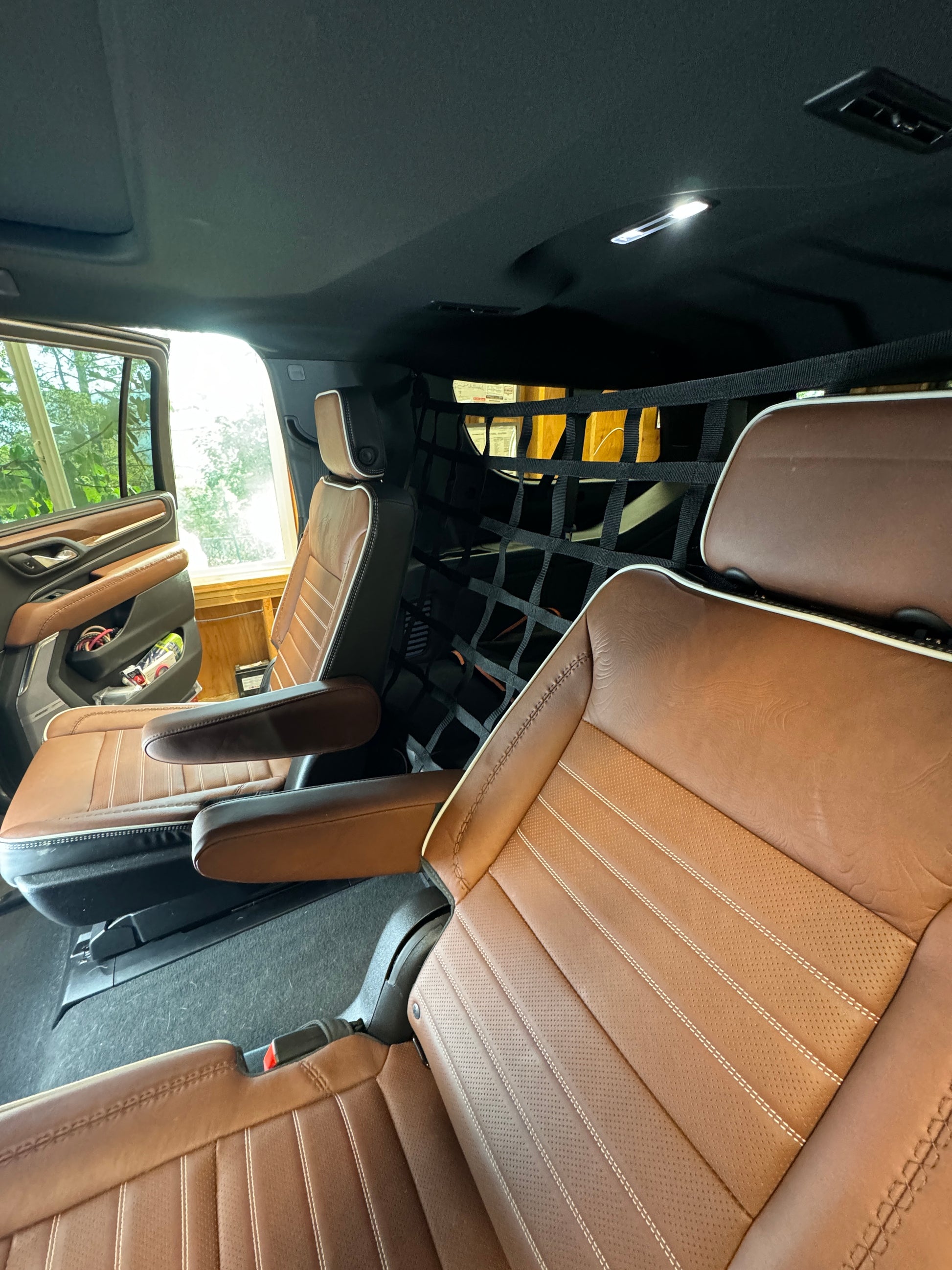 2021 - Newer Chevrolet Tahoe Behind 2nd Row Seats Rear Barrier Divider Net-Raingler