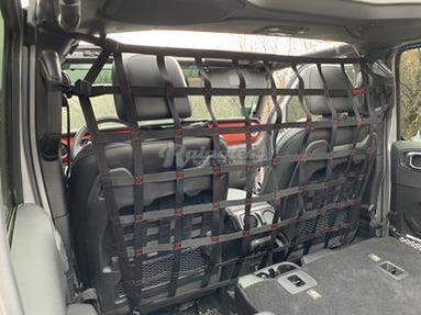 BLEM 2018 - Newer Jeep Wrangler JLU/Gladiator Behind Front Seats Barrier Divider Net-Raingler