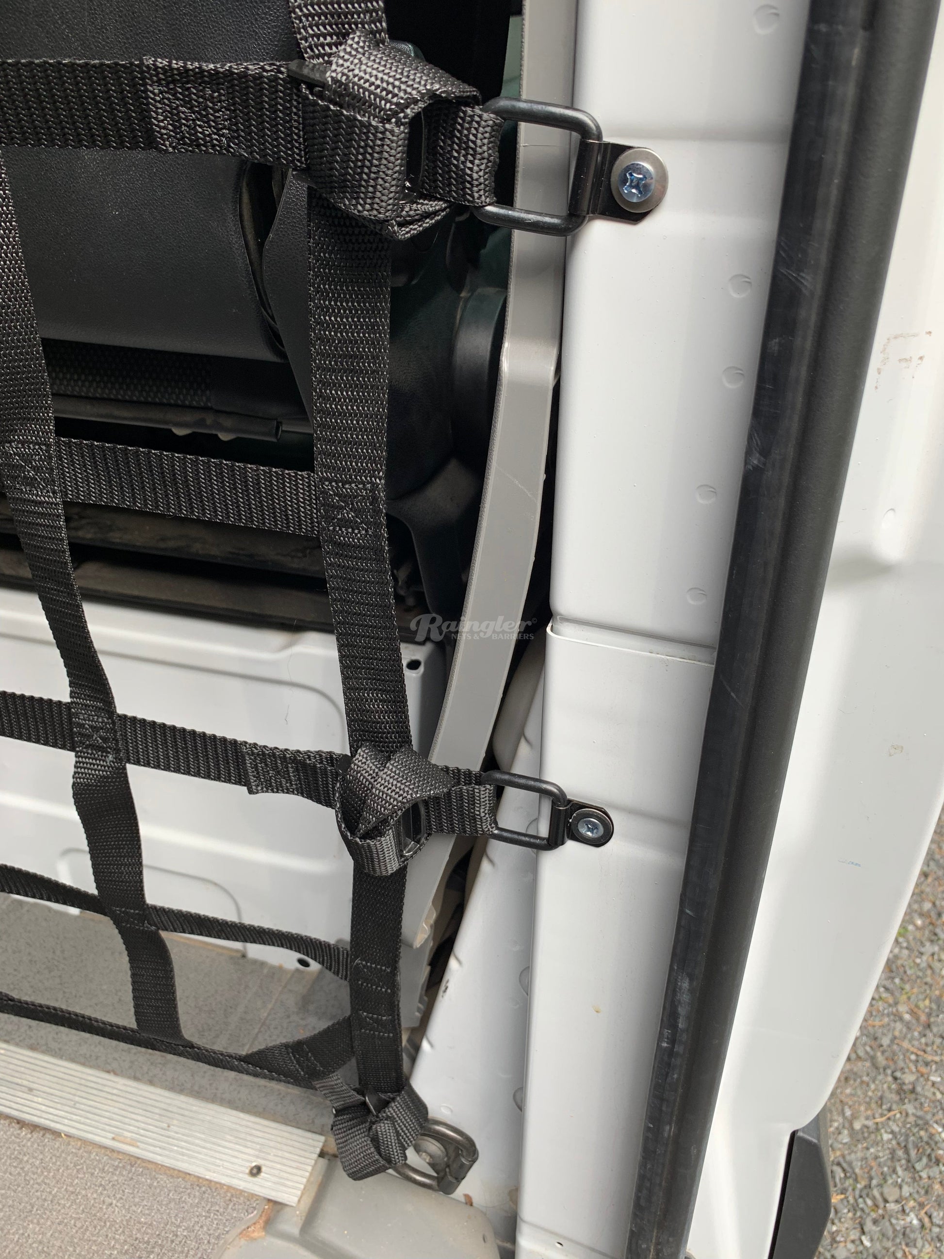 2006 - Newer Sprinter Raised Roof Model Behind Front Seats Barrier Divider Net-Raingler