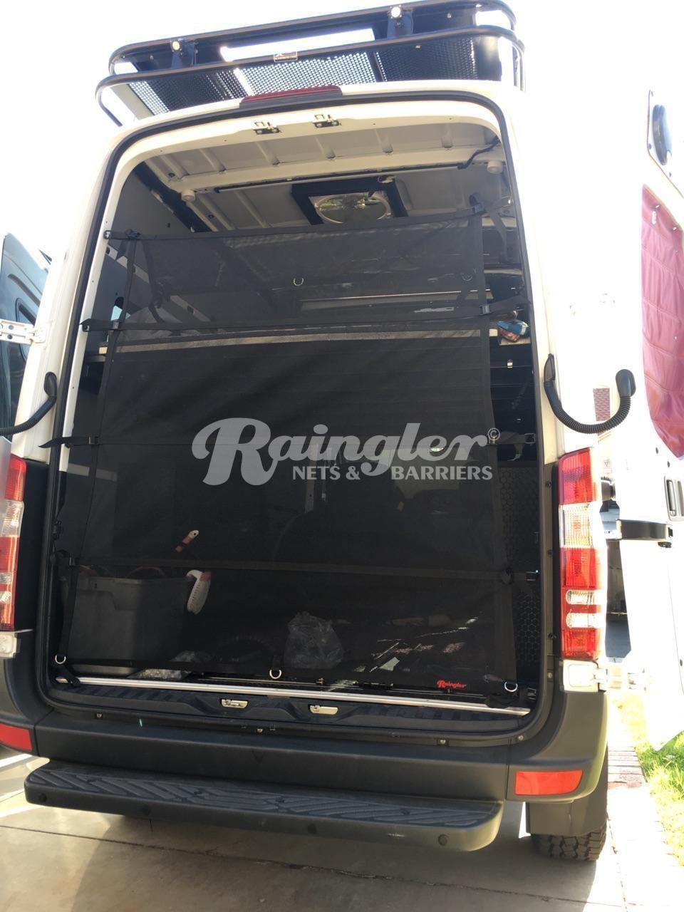 2006 - Newer Sprinter Raised Roof Model Rear Barrier Divider Net-Raingler