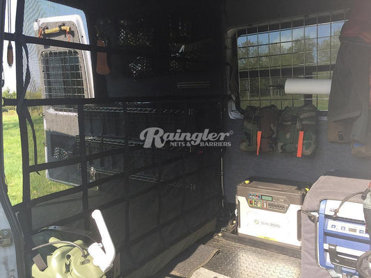 2006 - Newer Sprinter Super High Raised Roof Model Rear Barrier Divider Net-Raingler