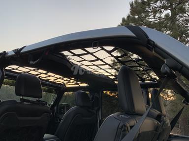 2007 - 2018 Jeep Wrangler JKU 4 Door Full One-Piece Roof Top Attic Storage Cargo Net-Raingler