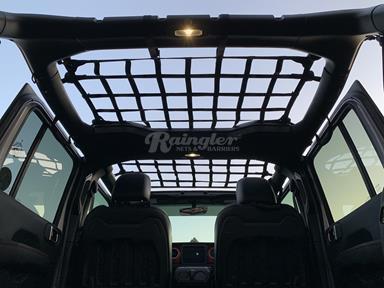 2007 - 2018 Jeep Wrangler JKU 4 Door Full One-Piece Roof Top Attic Storage Cargo Net-Raingler