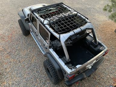 2007 - 2018 Jeep Wrangler JKU 4 Door Full One-Piece Roof Top Attic Storage Cargo Net-Raingler