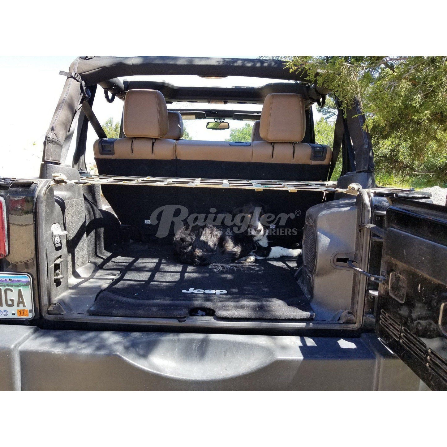 2007 - 2018 Jeep Wrangler Unlimited JKU 4 Door Cargo Area Containment and Shelf Net-Raingler