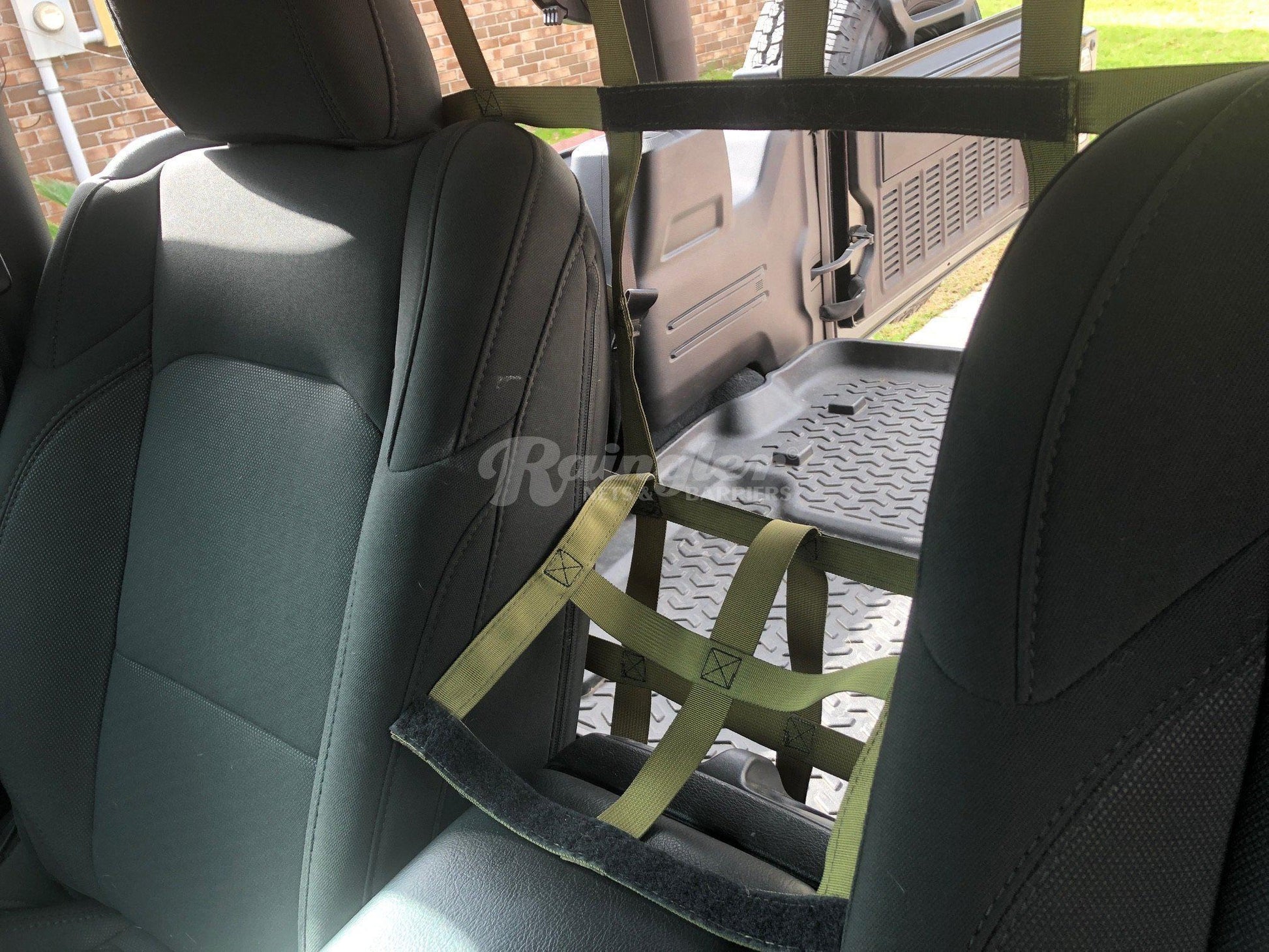 2018 - Newer Jeep Wrangler JL 2 Door Behind Front Seats Full Height Barrier Divider Net-Raingler