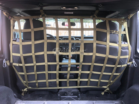2018 - Newer Jeep Wrangler JL 2 Door Behind Front Seats Full Height Barrier Divider Net-Raingler