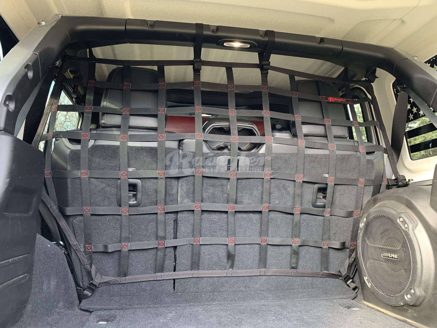 2018 - Newer Jeep Wrangler JLU 4 Door Full Height Behind 2nd Row Seats Rear Barrier Divider Net-Raingler